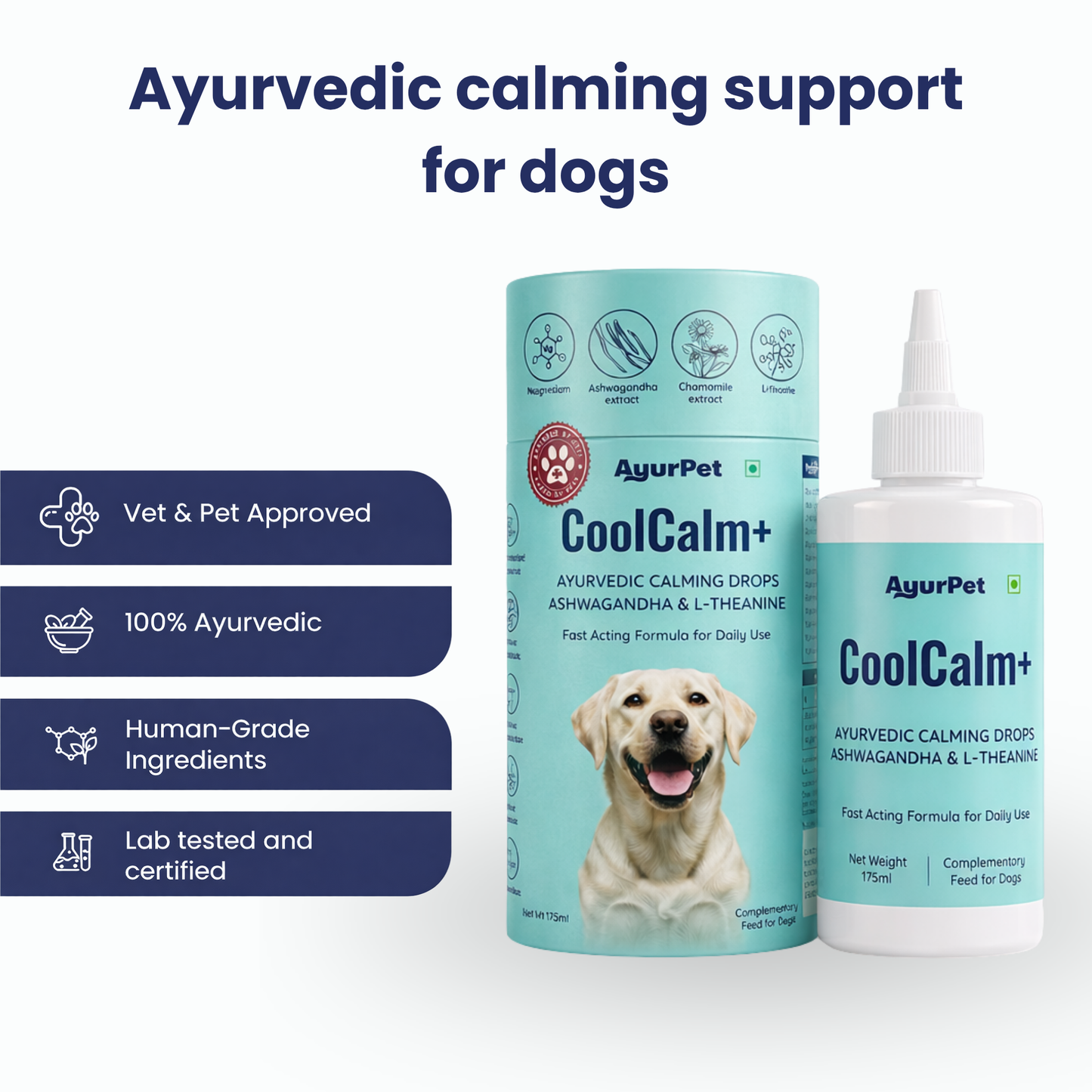CoolCalm+ | Calming & Behavioral support for Dog | Advanced Ayurveda + Science Backed Formulation