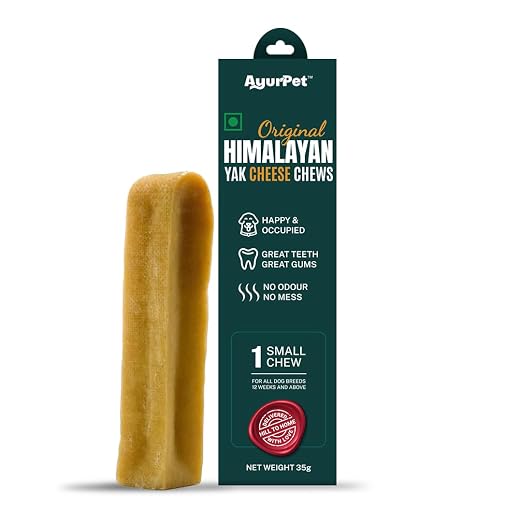 Yak Cheese Chews – 6-Hour Long-Lasting Dental Treats for Dogs | Mental Stimulation + Daily Wellness | Natural, 100% Veg, Protein-Rich | Pack of 1 Chew