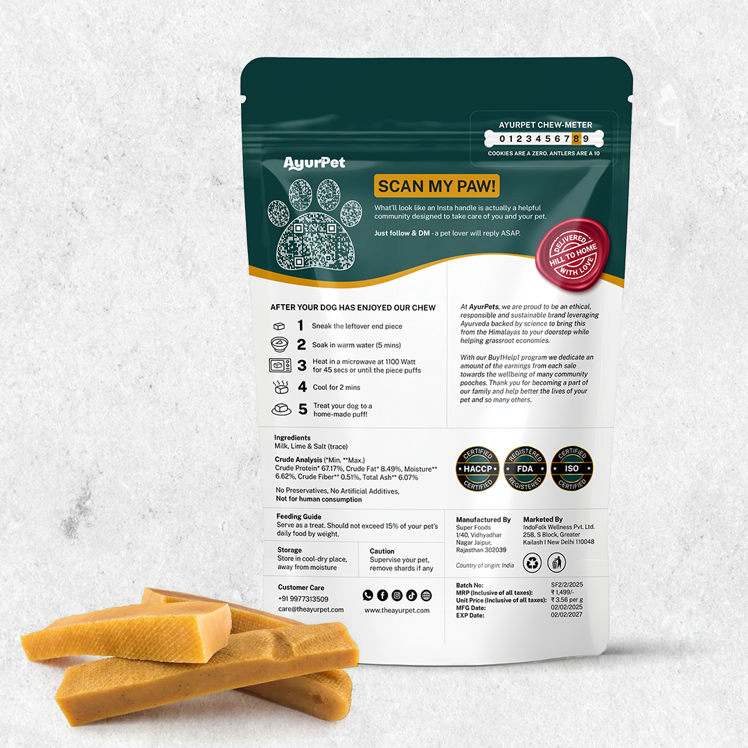 Original Himalayan Yak Cheese Chews | 6-Hour Long Lasting Dental Chew